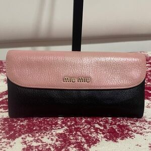 Miu Miu Pink and Black Women's Wallet